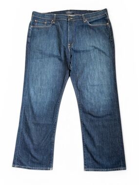 Lucky Brand 181 Relaxed Straight Jeans Men's 44x30 Dark Blue Wash READ